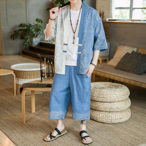 A3017*咖啡厅中国风夏季 冰丝 开衫套装 汉服套装p90图片