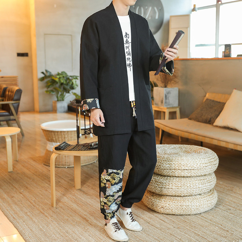 A1088主推秋冬大码风2020唐装盘扣/开衫汉服套装,男装民族服装,钱塘7008(原4008)
