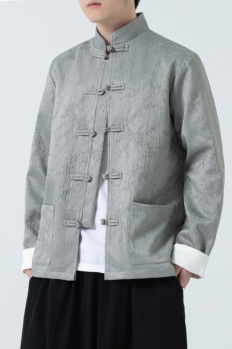 有货提花2026春新中式红婚礼唐装汉服外套A650-P110,男装民族服装,钱塘7008(原4008)