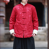 灯芯绒提花龙2025新中式盘扣棉袄唐装红棉衣A552-P148，男装棉衣，钱塘7008(原4008)