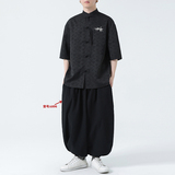 风冰丝醋酸刺绣款夏季2026新中式短袖衬衫/衬衣A631*p65，男装T恤，钱塘7008(原4008)