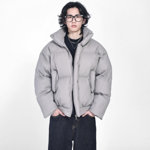 跑量2025PU皮立领棉服男  保暖情侣棉服潮牌美式皮衣棉衣A525*P88图片