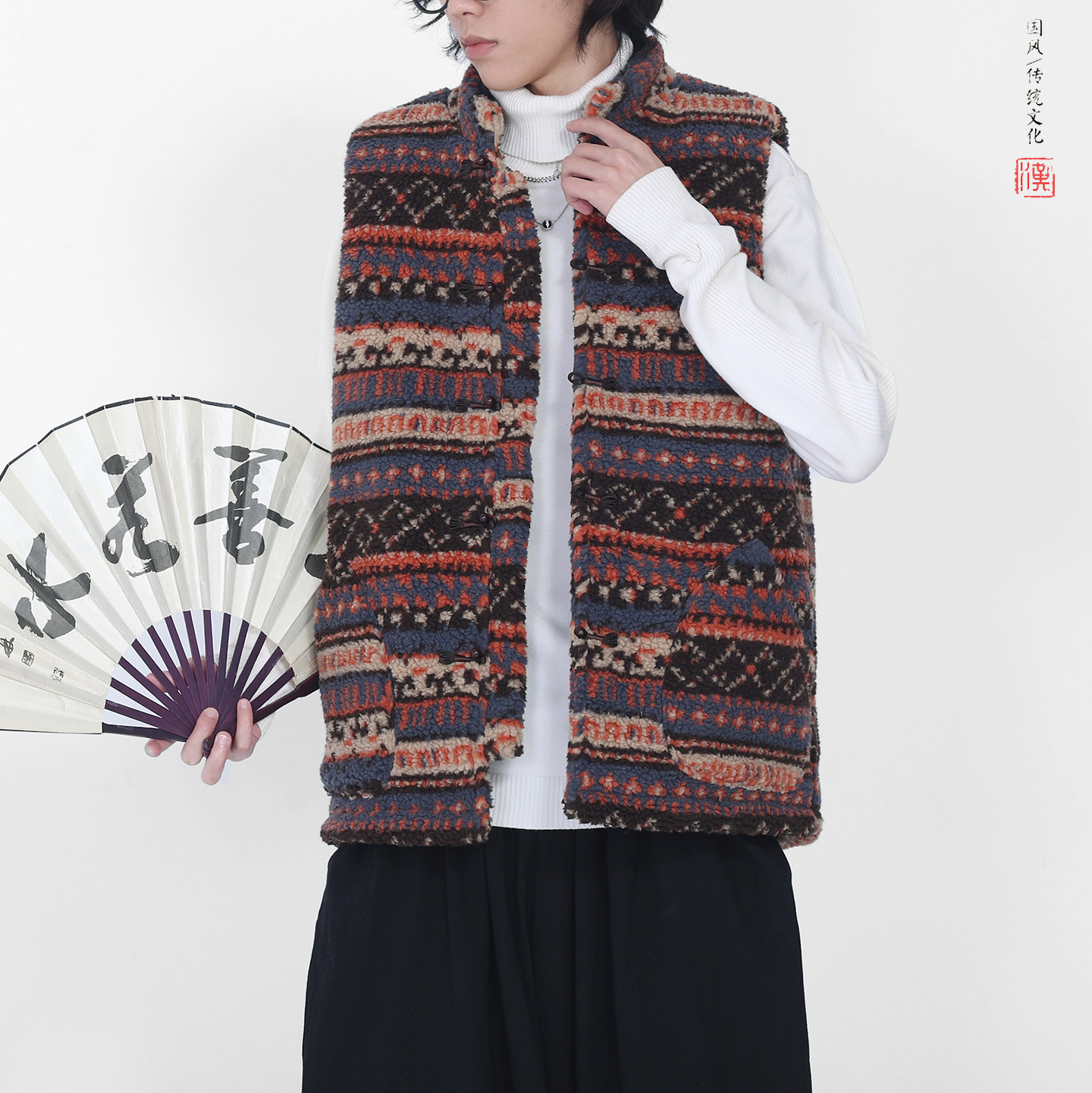 冬2025  羊羔毛 唐装马甲棉衣  加厚羽绒马甲棉衣外套A528-P118图片