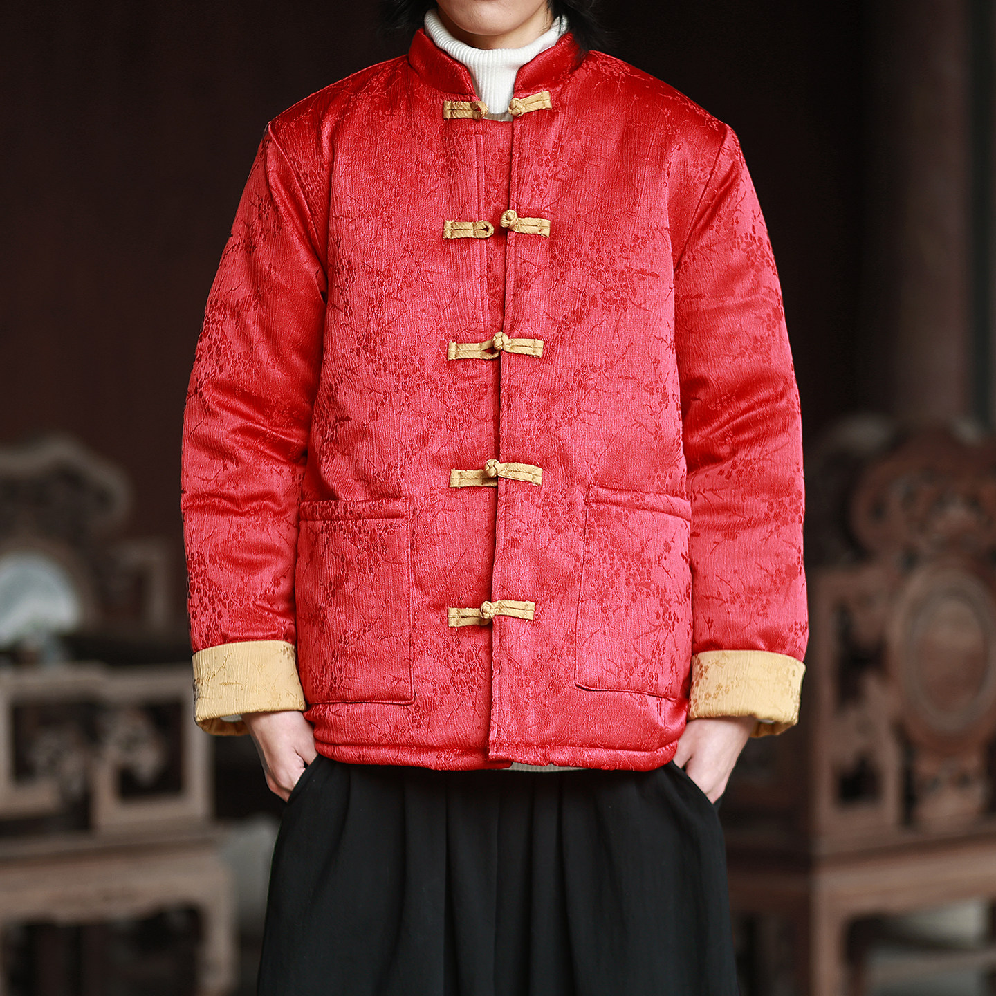 现货！新年红2025冬季 风 唐装棉衣 汉服棉袄外套A510-P140图片