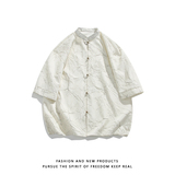 烫金褶皱设计夏季新品2026风汉服短袖衬衫/衬衣A811-p65，男装T恤，钱塘7008(原4008)
