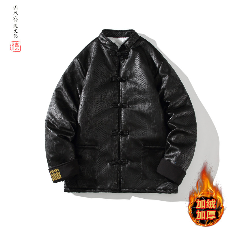 2025冬提花龙唐装风中青年中式汉服盘扣棉衣A522-P138,男装棉衣,钱塘7008(原4008)