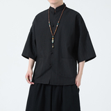 竖条纯色夏季2026宽松短袖衬衫/衬衣A629*p65，男装T恤，钱塘7008(原4008)