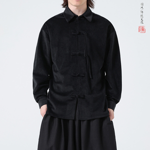 主打2026春新中式 风 细绒材质 盘扣 长袖提花衬衫A693*P70图片