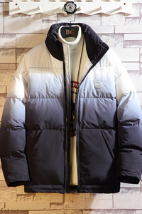 J196砖墙渐变撞色 主推2020冬M-5XL大码 立领棉衣棉服P120图片