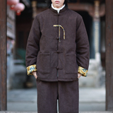 冬款2025灯芯绒套装唐装棉衣加厚汉服棉袄外套套装A339-P198，男装棉衣，钱塘7008(原4008)