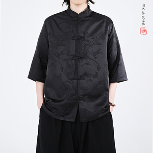 凤凰提花夏季新品2026风汉服短袖衬衫/衬衣A688-p65