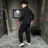 A1018团购中国风2021秋冬竹子刺绣棉麻盘扣/汉服套装P130，男装套装，钱塘7008(原4008)