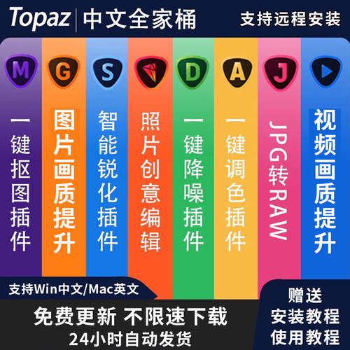 Topaz Ai全家桶视频图片画质提升无损放大降噪锐化修复清晰PS插件