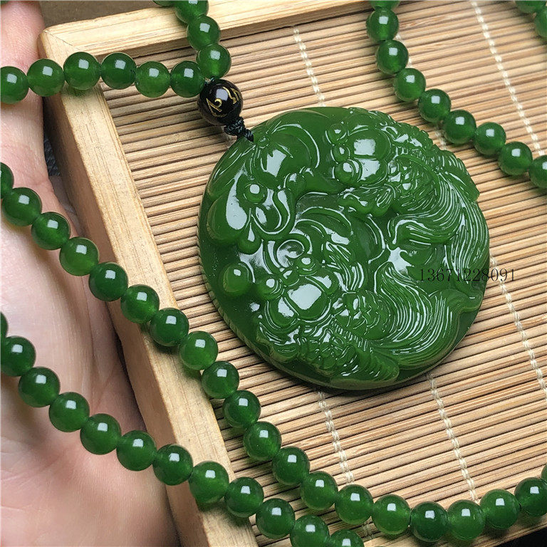 天然籽料原石新疆碧玉玉吊坠项链