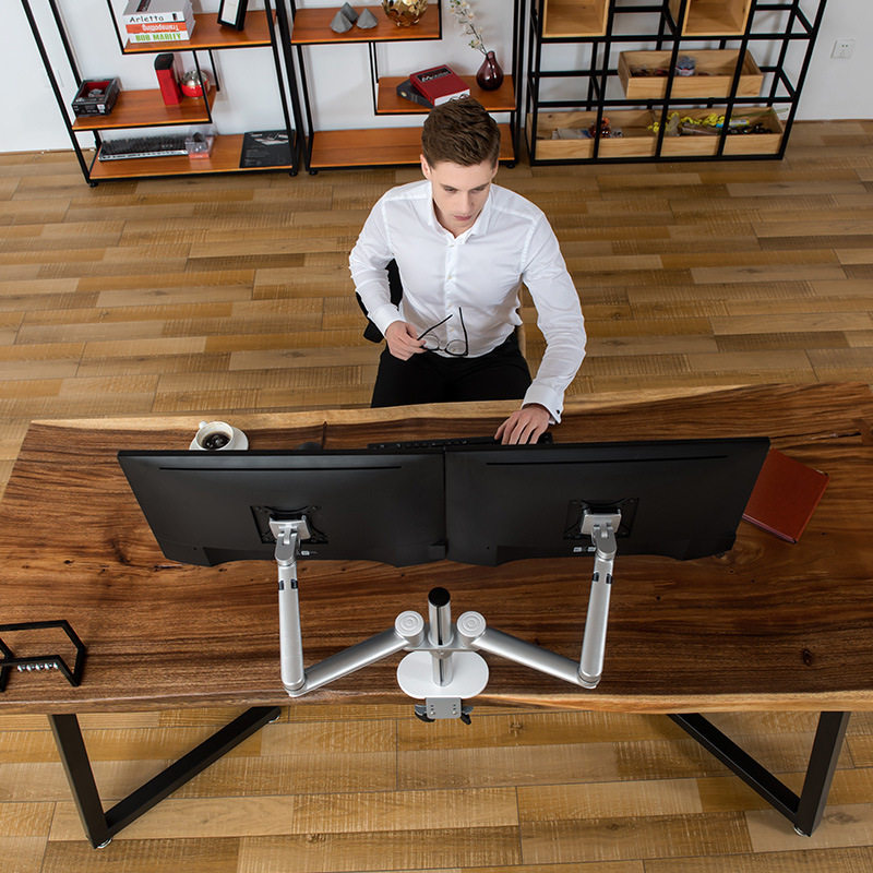 埃普台式电脑双显示器支架电脑液晶屏固定底座可旋转升降式OL-2双