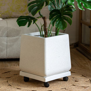 掬涵花盆大号落地客厅北欧简约室内装饰镁泥陶瓷龟背竹花盆轻奢