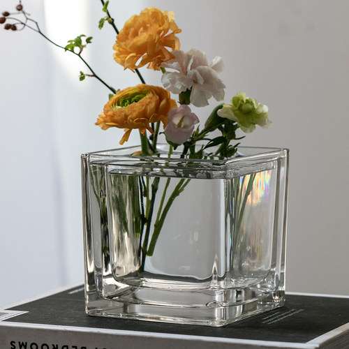 玻璃花瓶方形简约现代轻奢高级感