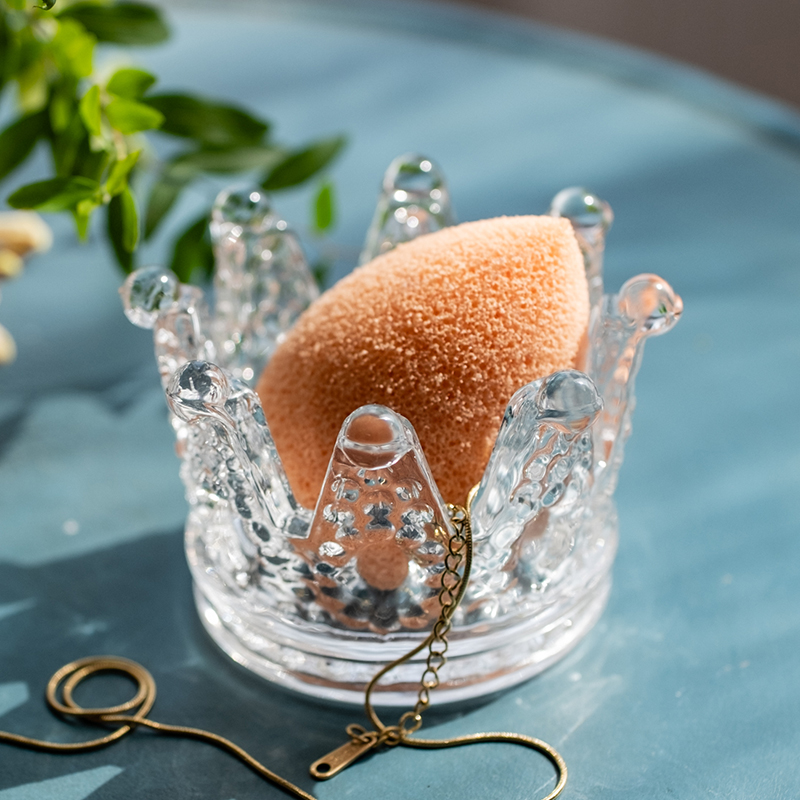 创意美妆蛋海绵收纳盒子托架玻璃