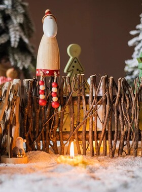 天然柳编木棒围栏篱笆装饰小栅栏