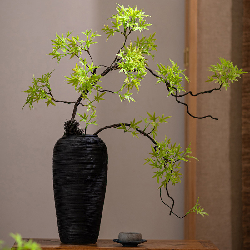 仿真绿植盆景复古禅意茶室摆件图片