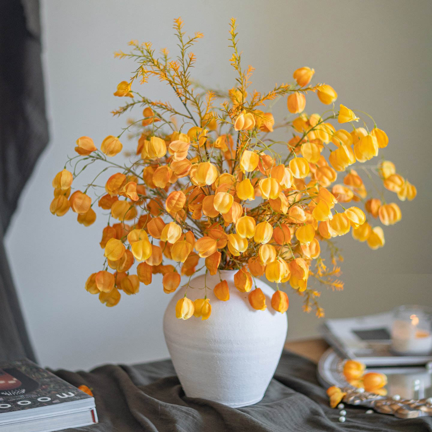 灯笼果仿真花假花干花高级感摆件