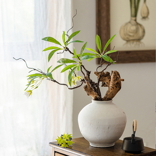 仿真绿植假花摆设客厅插花摆件带花瓶仿生植物造景复古禅意假绿植