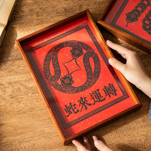 新年装饰木版年画招财版画非遗壁挂画框礼物国风中式春节装饰画框