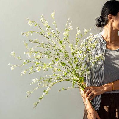 雪柳仿真花客厅餐桌装饰干枝插花