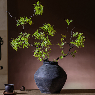 黄荆棵仿真绿植中古风装饰桌面造景禅意复古假花小型植物盆景摆件