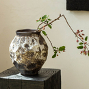 复古花瓶高级感侘寂风宋代美学做旧陶瓷花器中式 饰摆件 粗陶陶罐装