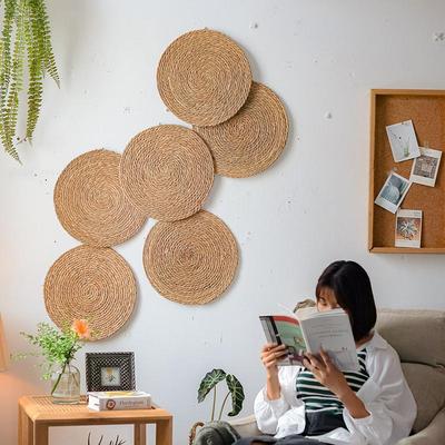 创意墙面装饰手工草编壁挂饰品