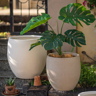 花盆大号特大种树龟背竹绿植客厅落地镁泥仿陶瓷花盆大口径30以上