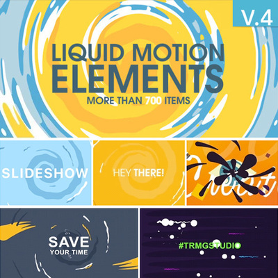 2D卡通特效流体动画元素AE模板 Liquid Motion Elements