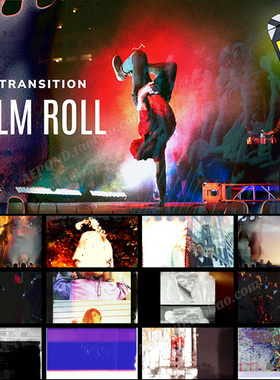 电影胶片故障扭曲过渡转场FCPX插件 mTransition Film Roll