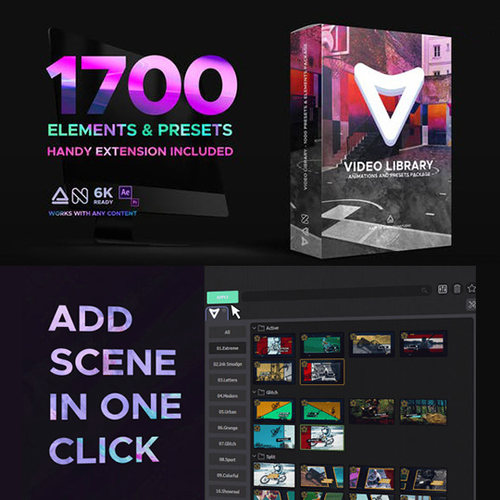 视频特效包装AE扩展脚本预设包 Video Library V4.2