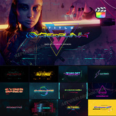 赛博朋克未来科技标题字幕FCPX插件 mTitle Cyberpunk