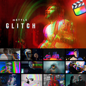 30个干扰故障花屏特效转场FCPX插件 mStyle Glitch
