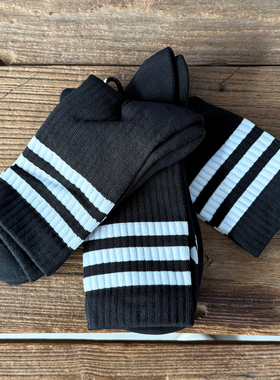 Adidas阿迪达斯 男女同款经典白纹透气休闲运动袜子 JN4866