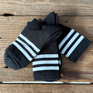 Adidas阿迪达斯 男女同款经典白纹透气休闲运动袜子 JN4866