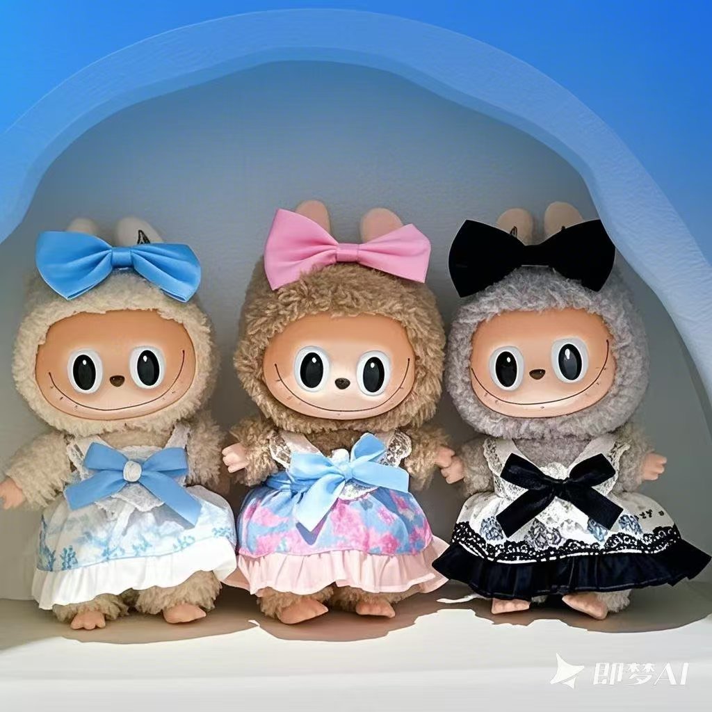 仅娃衣Labubu15cm一二代挂件拉布坐坐派对娃衣美美套装裙子