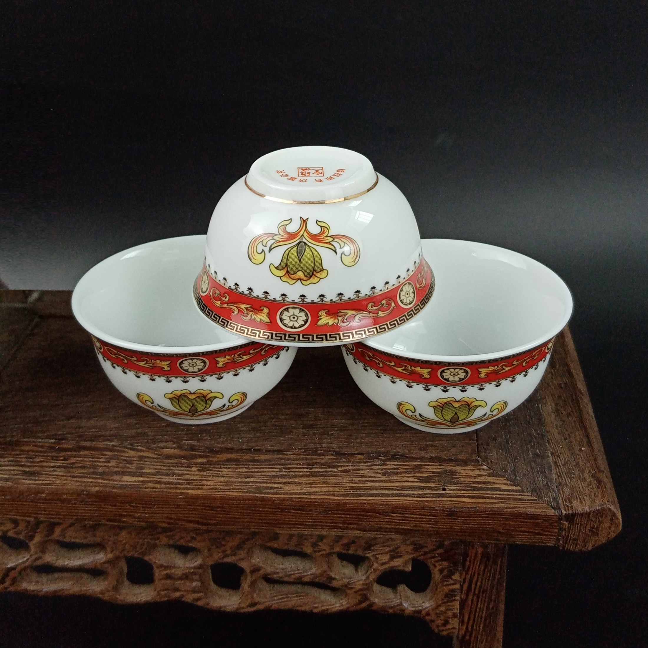 雅诚正品 陶瓷功夫茶具配件异国风情红边介碗茶海茶网套茶池茶杯