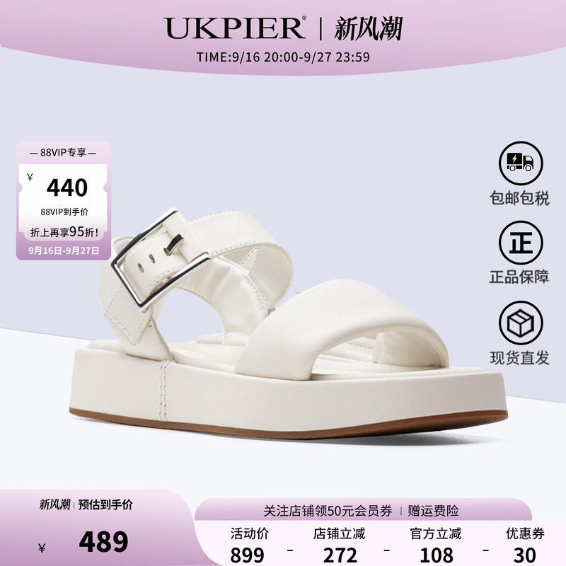 clarks其乐一字带休闲沙滩凉鞋图片