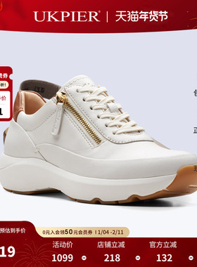 clarks其乐女鞋秋冬款系带休闲百搭运动休闲鞋时尚舒适Tivoli Zip