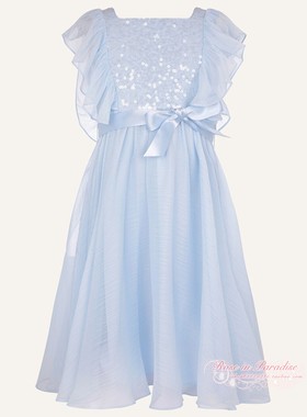 【国内现货】Monsoon 女童女孩蓝色公主裙礼服裙连衣裙