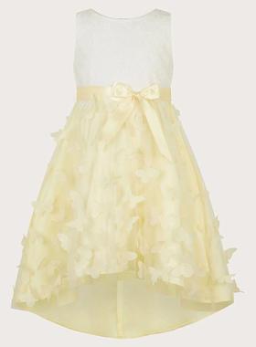 特价~！Monsoon 女童女孩黄色蝴蝶礼服裙连衣裙