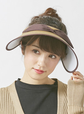 现货！日本milsa空顶大帽檐防晒遮阳帽 蝴蝶结装饰女士防风太阳帽