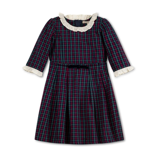 【国内现货】Hope & Henry 女童女孩圣诞长袖格子连衣裙