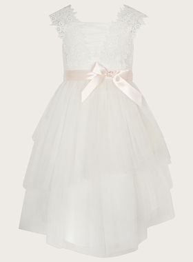 【国内现货】Monsoon 女童女孩白色蕾丝礼服裙连衣裙钢琴表演