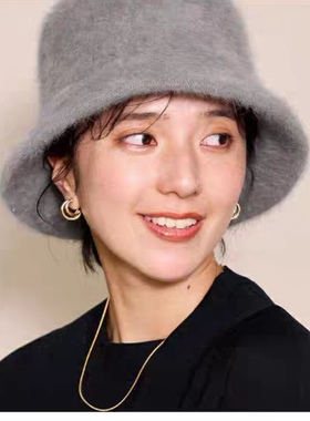 浅灰色气质洋气渔夫帽