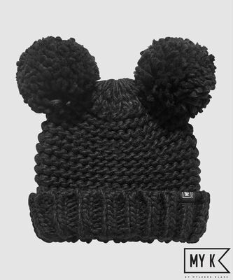 正品男童女童黑色双球球球毛线帽